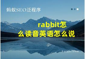 rabbit怎么读音英语怎么说