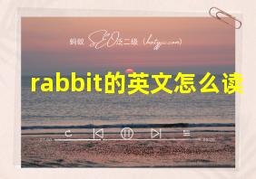 rabbit的英文怎么读