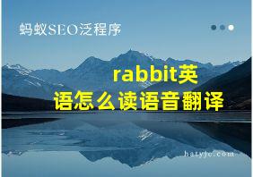 rabbit英语怎么读语音翻译