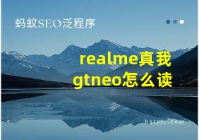 realme真我gtneo怎么读