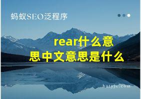 rear什么意思中文意思是什么