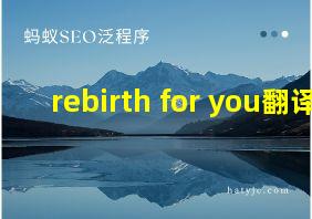 rebirth for you翻译