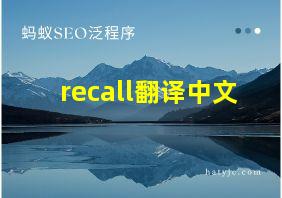 recall翻译中文