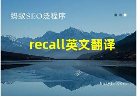 recall英文翻译