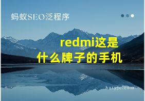 redmi这是什么牌子的手机