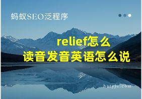 relief怎么读音发音英语怎么说