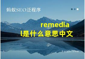 remedial是什么意思中文