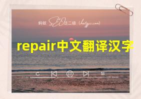 repair中文翻译汉字