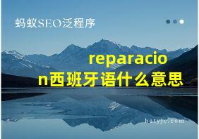 reparacion西班牙语什么意思