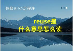 reuse是什么意思怎么读