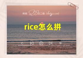 rice怎么拼