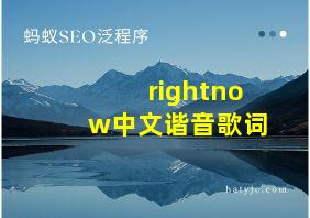 rightnow中文谐音歌词