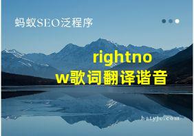 rightnow歌词翻译谐音