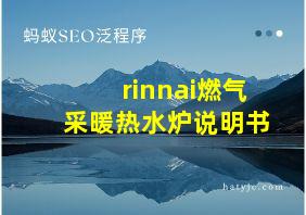 rinnai燃气采暖热水炉说明书