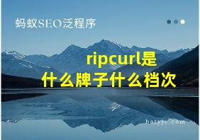 ripcurl是什么牌子什么档次