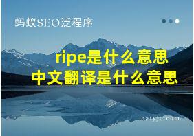 ripe是什么意思中文翻译是什么意思