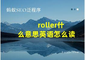 roller什么意思英语怎么读