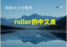 roller的中文是