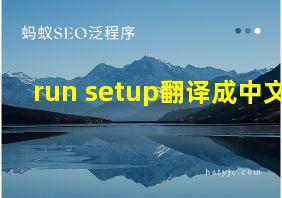 run setup翻译成中文