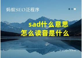 sad什么意思怎么读音是什么