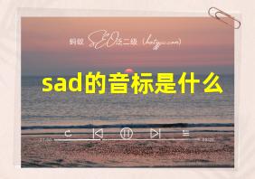 sad的音标是什么