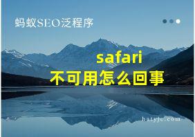 safari不可用怎么回事