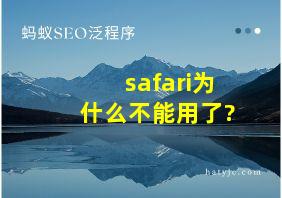 safari为什么不能用了?