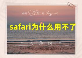 safari为什么用不了