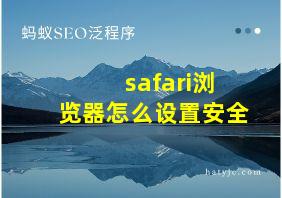 safari浏览器怎么设置安全