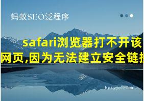 safari浏览器打不开该网页,因为无法建立安全链接