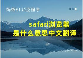 safari浏览器是什么意思中文翻译