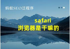 safari浏览器是干嘛的