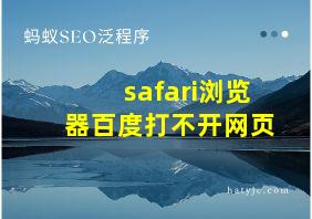 safari浏览器百度打不开网页