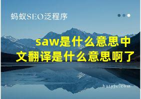 saw是什么意思中文翻译是什么意思啊了