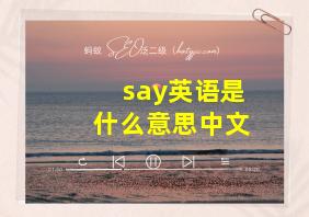 say英语是什么意思中文