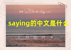 saying的中文是什么