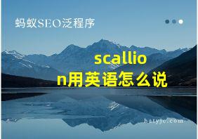 scallion用英语怎么说