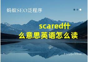 scared什么意思英语怎么读