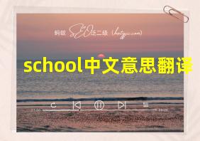 school中文意思翻译