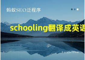 schooling翻译成英语