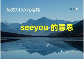 seeyou 的意思