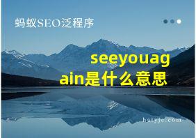 seeyouagain是什么意思