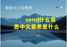 send什么意思中文意思是什么