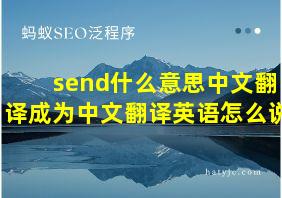 send什么意思中文翻译成为中文翻译英语怎么说