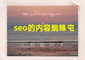 seo的内容蜘蛛屯