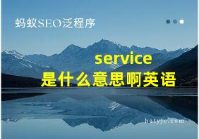 service是什么意思啊英语