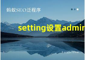 setting设置admin