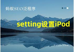 setting设置iPod