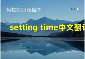 setting time中文翻译