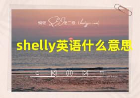 shelly英语什么意思